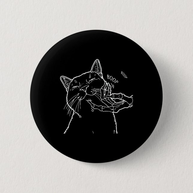 Black Lover Skeleton Hand Boop Funny Halloween 202 2 Inch Round Button (Front)