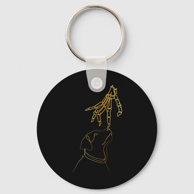 Black Lover Skeleton Hand Funny Halloween 2023  Keychain (Front)