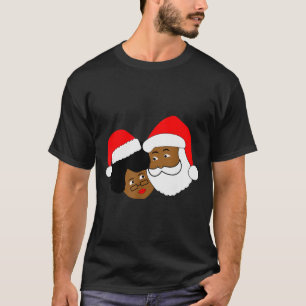 Black Loving Santa Claus And Mrs. Claus Ethnic Chr T-Shirt