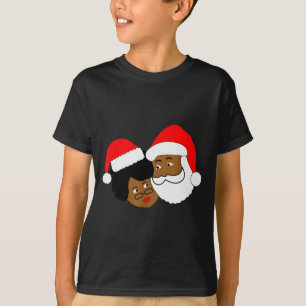 Black Loving Santa Claus And Mrs. Claus Ethnic Chr T-Shirt