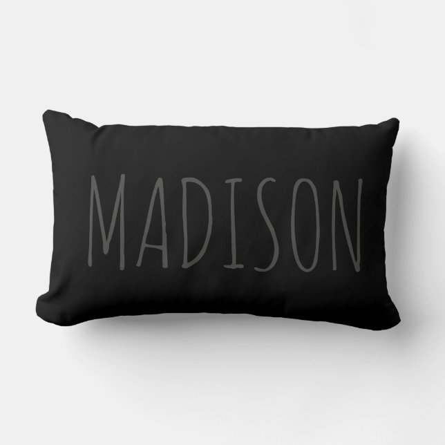 Black Lumbar Pillow (Front)