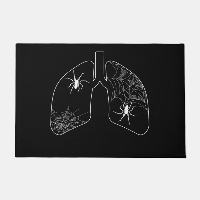 Black Lungs Spider Webs | Halloween Spider Doormat (Front)