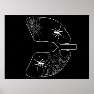 Black Lungs Spider Webs Halloween Spider Poster