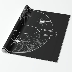 Black Lungs Spider Webs Halloween Spider Wrapping Paper