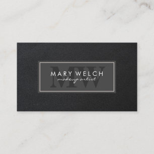 Black Lux Leather Monogram (appointment card) Appointment Card