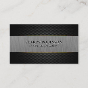 Black Lux Mesh   Metallic Brushed Banner Business Card