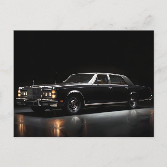 Black luxury car postcard (Front)