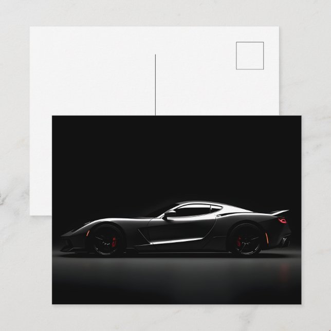 Black luxury car postcard (Front/Back)
