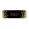 Black Luxury Gold Glitter Return Label