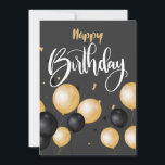 Black Luxury Happy Birthday Card<br><div class="desc">Wish Someone a Special a Happy Birthday With This Black Elegant Birthday Card.</div>