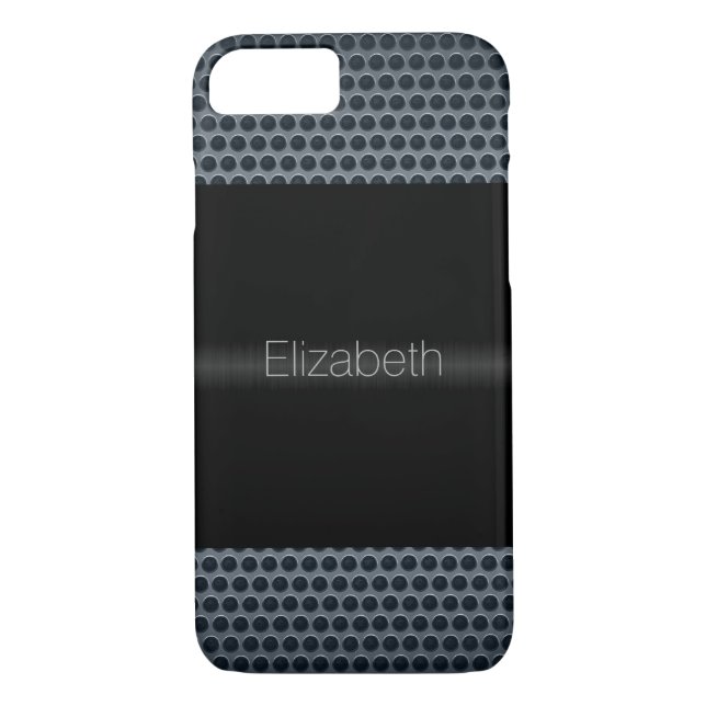Black Luxury Stainless Steel Metal Look Case-Mate iPhone Case (Back)