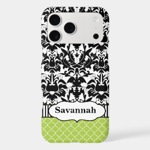 Black Macki Damask Marocain Personnalisé iPhone