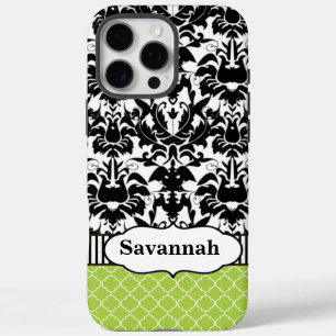Black Macki Damask Moroccan Personalized iPhone 5 iPhone 16 Pro Max Case