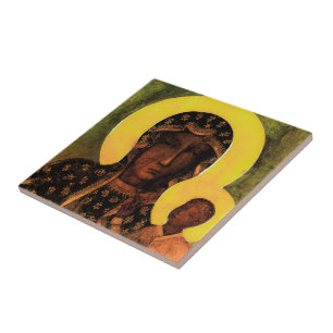 Black Madonna Icon Traditional Poland Gift  Tile