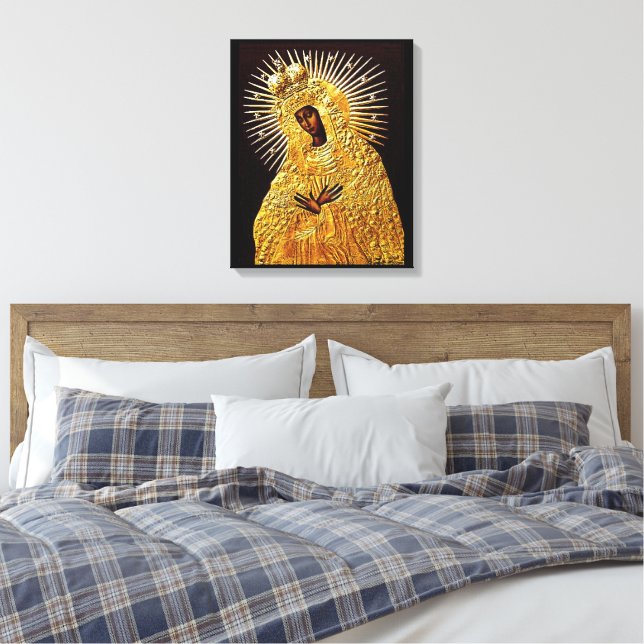 Black Madonna in Prayer ...   Canvas Print (Insitu(Bedroom))