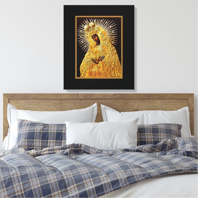 Black Madonna in Prayer ...   Canvas Print (Insitu(Bedroom))