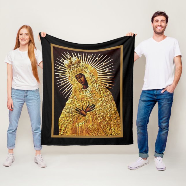 Black Madonna in Prayer  Fleece Blanket (In Situ)