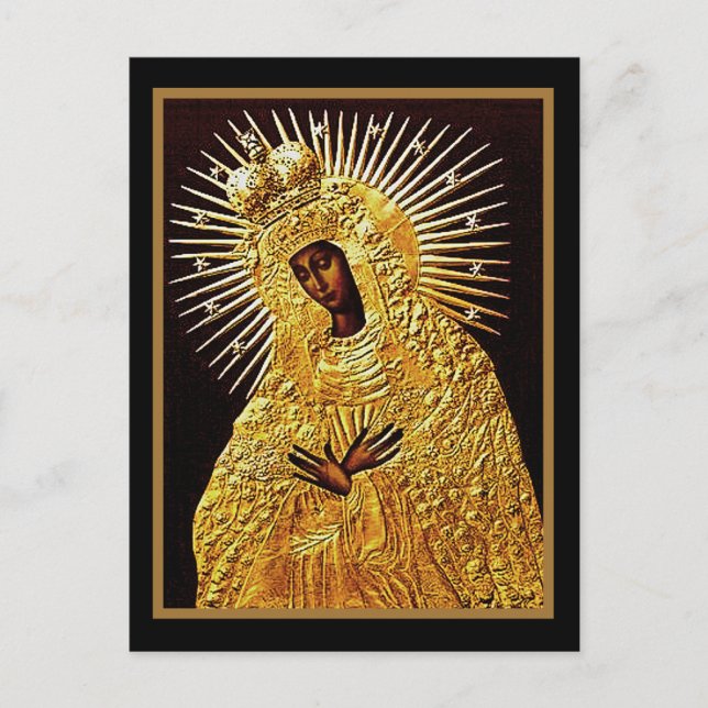 Black Madonna in Prayer  Postcard (Front)
