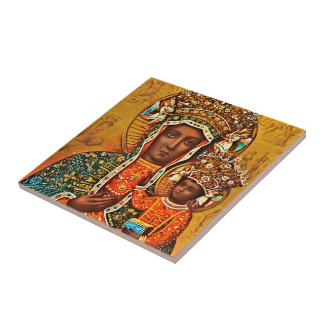 Black Madonna of Czestochowa Poland Tile (Side)