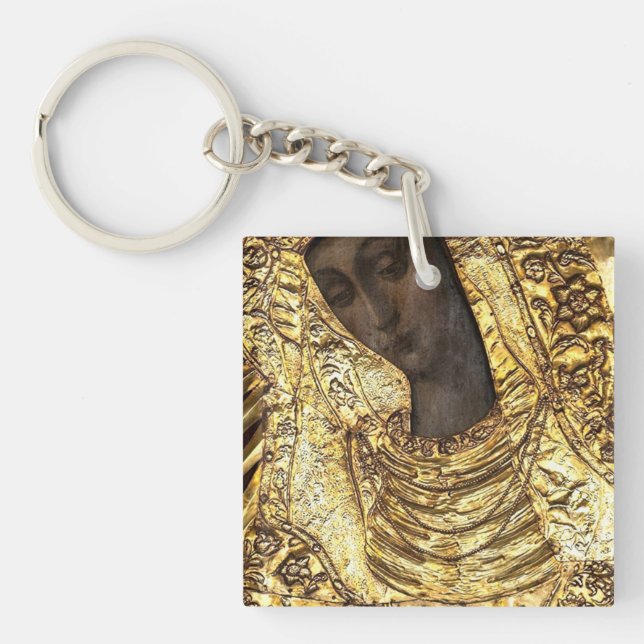 Black Madonna Poland Our Lady of Grace Of The Gate Keychain (Front)