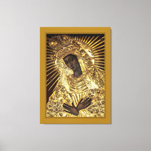 BLACK MADONNA Stretched Canvas Print