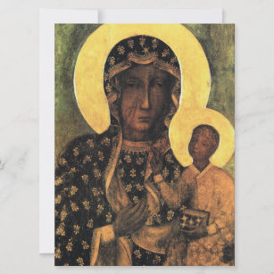 Black Madonna Virgin Mary Icon Poland Our Lady Card