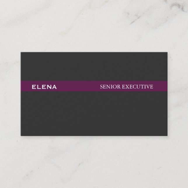 Black Magenta Bar Business Card (Front)