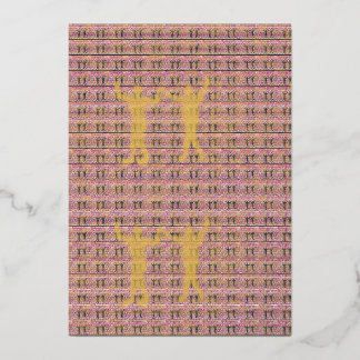 Black Magic Hollyhock by Yeshaya Dank -  Foil Holiday Card