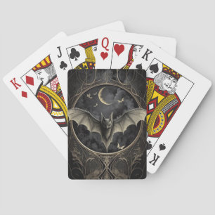 Black Magic Spooky Bat  Playing Cards