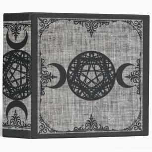 Black Magic Triple Moon Pentagram Vintage Shadows Binder