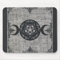 Black Magic Triple Moon Pentagram Vintage Wiccan