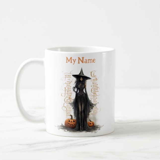 Black Magic Witch: Halloween Witch Customized Cup (Left)