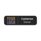Black Magnetic Nametag or Pin Company Logo Plastic