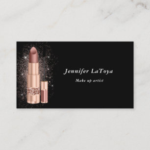 Black Make up Artist  Business Card