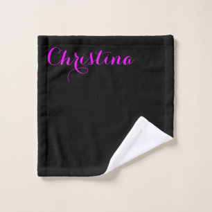 Black Makeup Washcloth Personalized With Your Name Wash Cloth