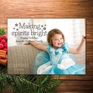 Black Making Spirits Bright Holiday Carte photo