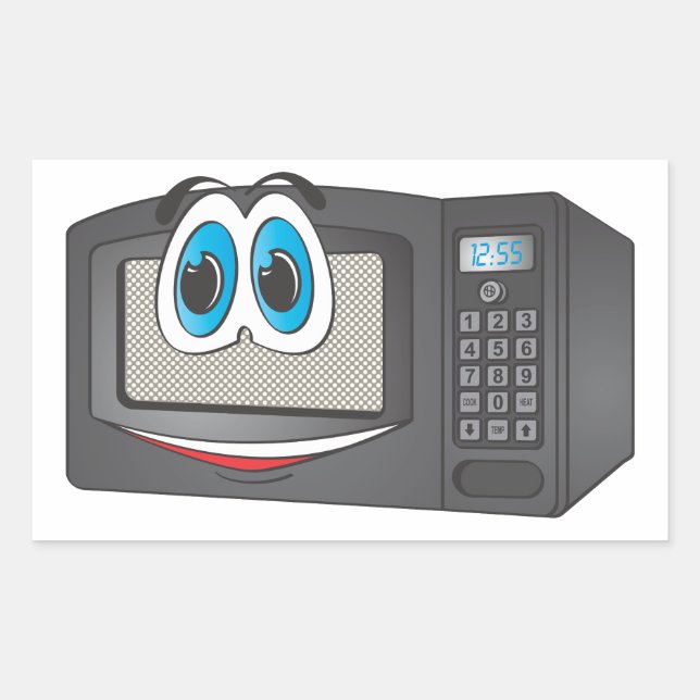 Black Male Cartoon Microwave Sticker (Front)