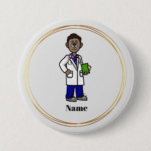 Black Male Doctor Name Button