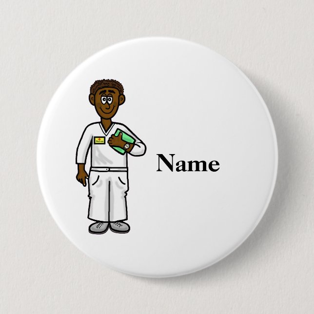 Black Male Nurse Button (Front)