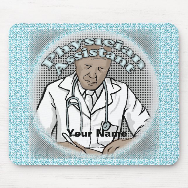 Black Male Physician Assistant Mouse Pad (Front)