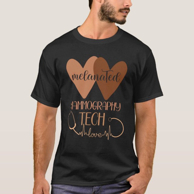 Black Mammography Tech Melanated Black History Mam T-Shirt (Front)