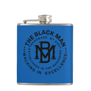 Black Man Emblem Liquor Vinyl Wrapped Flask