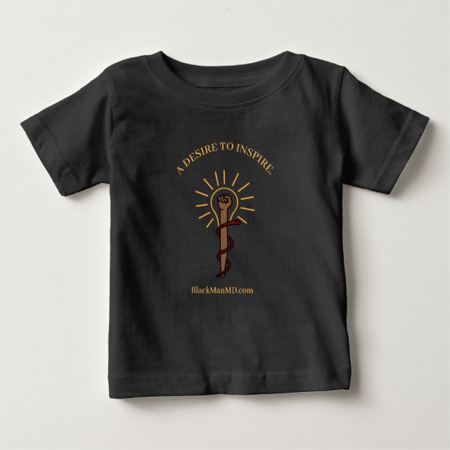 Black Man, M.D. Baby's Black T-Shirt (Front)