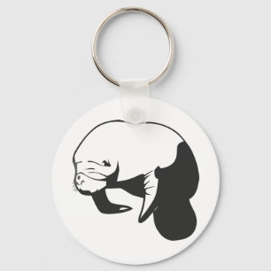 Black Manatee Keychain
