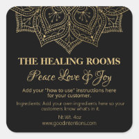 Black Mandala Natural Therapy Labels