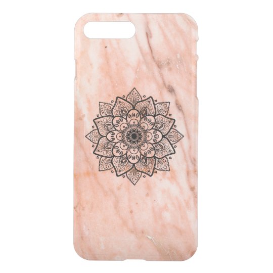 Black Mandala On Rose-Gold Marble iPhone 8 Plus/7 Plus Case