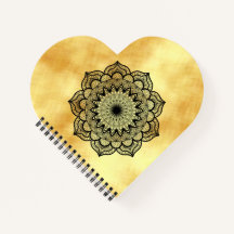Black Mandala on Soft Gold Background