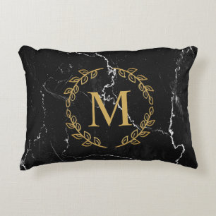Black Marble Accent Pillow