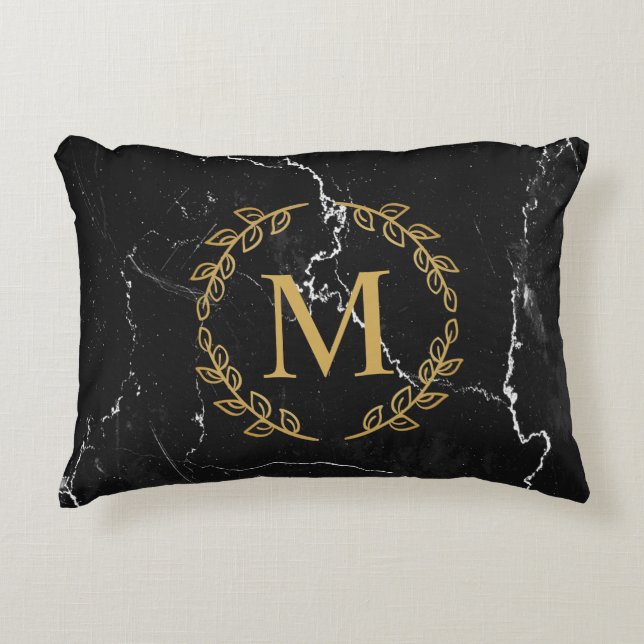 Black Marble Accent Pillow (Front)