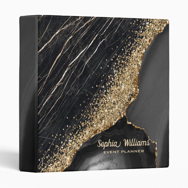 Black Marble Agate  Binder (Front/Spine)